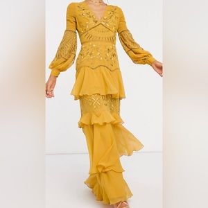 ASOS embroidered tiered maxi dress with layered trim